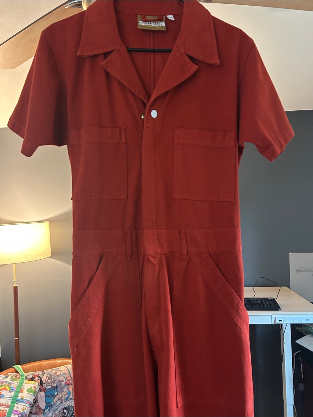 Red Big Bud Press Short-Sleeve Utility Jumpsuit - Picture 6 of 6